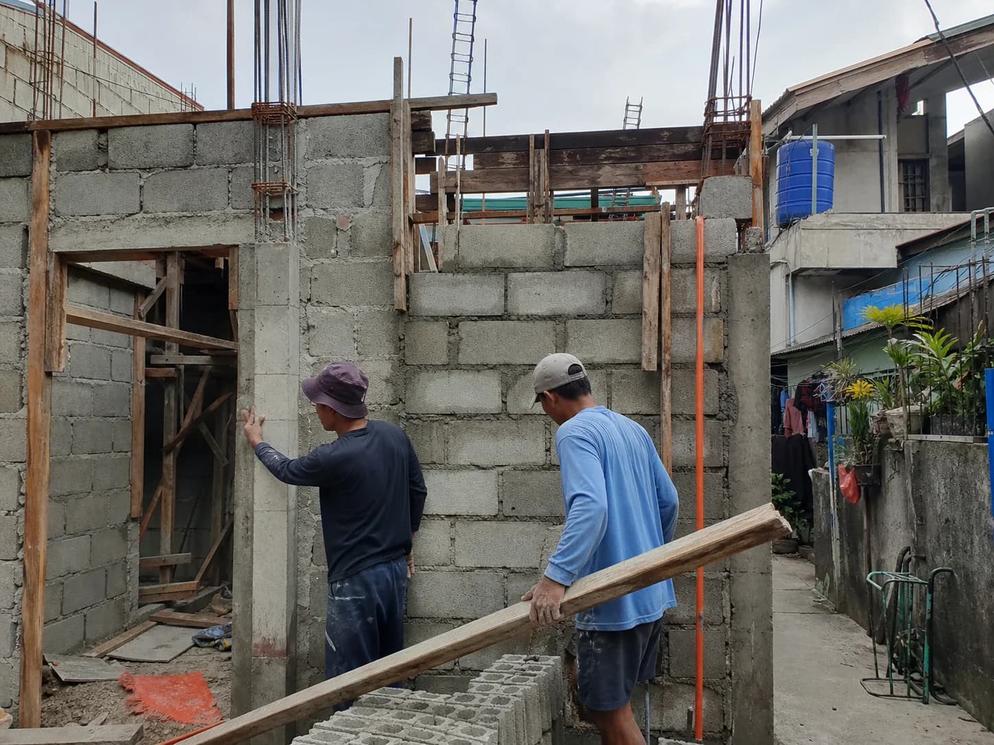 Residential house construction in progress